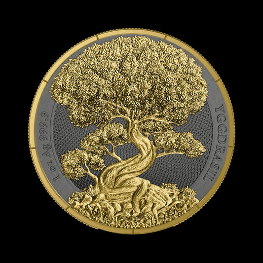 Germania Mint Yggdrasil 1 oz Silver Coin Gold Leaf Ennobled