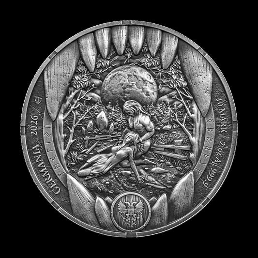 Germania Mint 2 oz Bodvar Saga Loss Silver BU 2026 Ultra High Relief Special Edition Bödvar