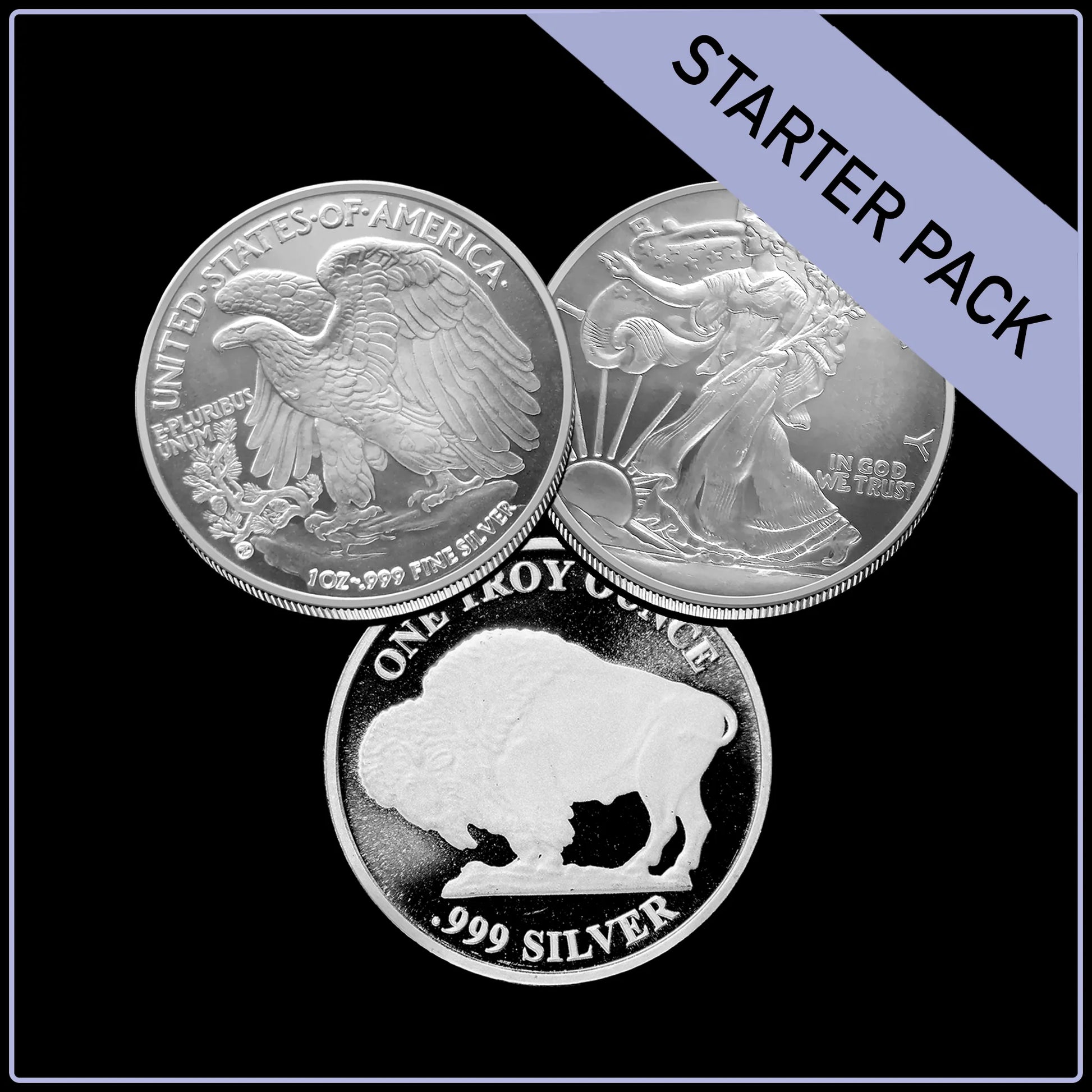 3 oz Silver Round Starter Pack at Spot Low Premium