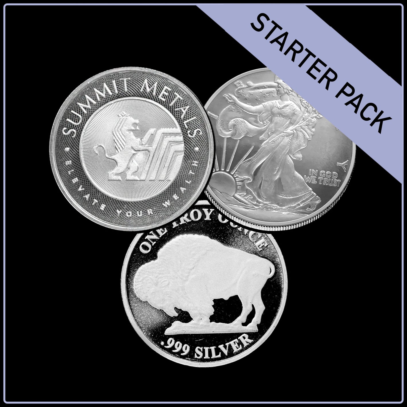 3 oz Silver Round Starter Pack at Spot Low Premium