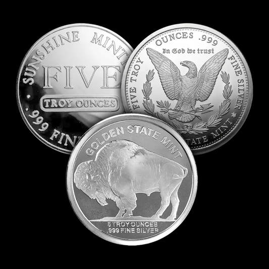 5 oz Silver Round - Various Brands