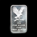 5 oz Silver Bar Eagle Silvertowne BU