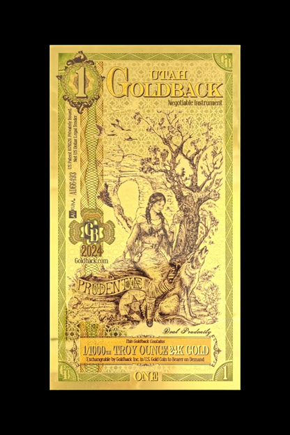 1 Utah Goldback Gold Note