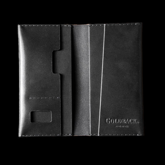 Black Wayfarer leather Goldback Wallet