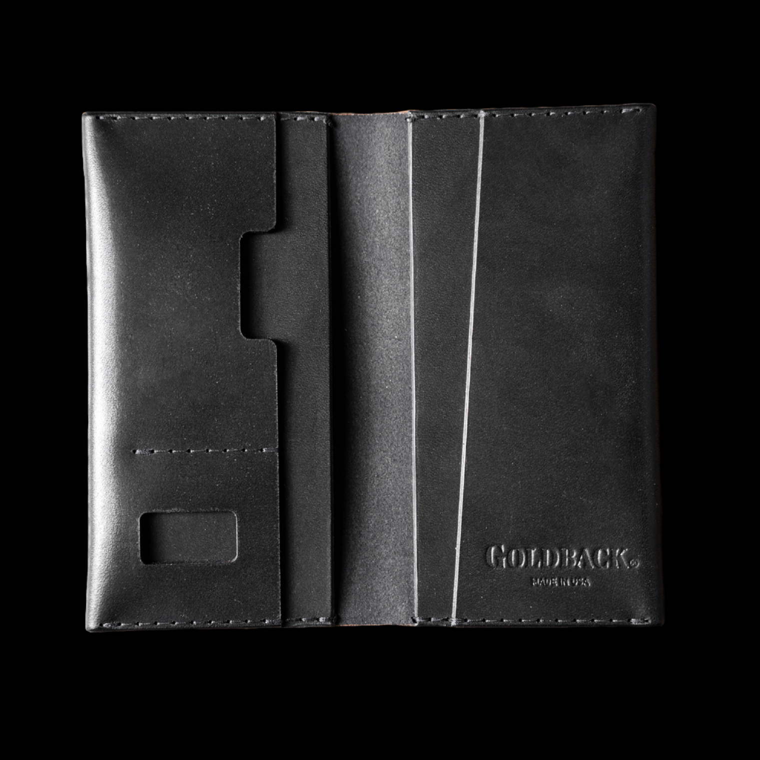 Black Wayfarer leather Goldback Wallet