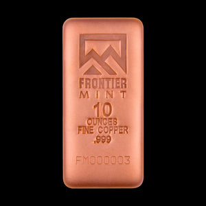 10 oz Copper Bar Frontier Mint Monster Box (500 oz)