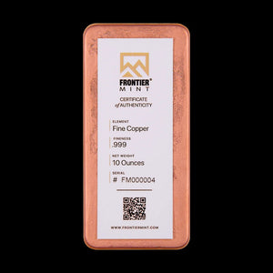 10 oz Copper Bar - Frontier Mint