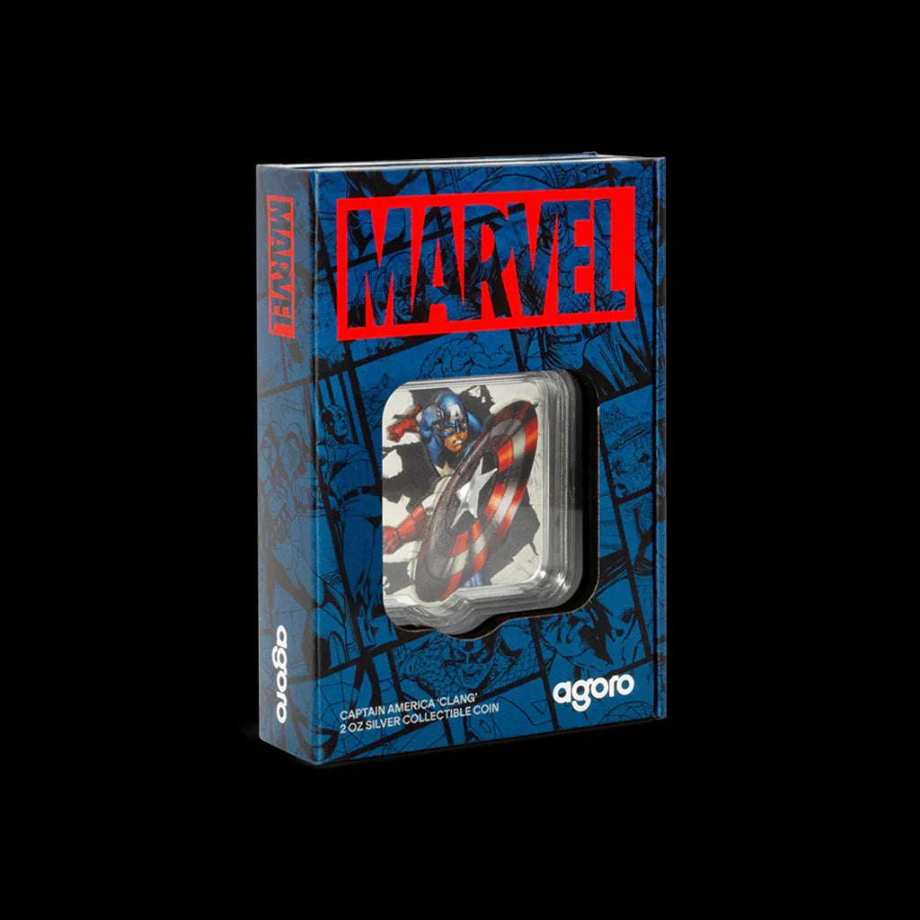Captain America Shield Collectible Silver Coin Ultra High Relief Packaging