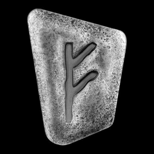 germania Mint Fehu 1oz Cast rune non glowing