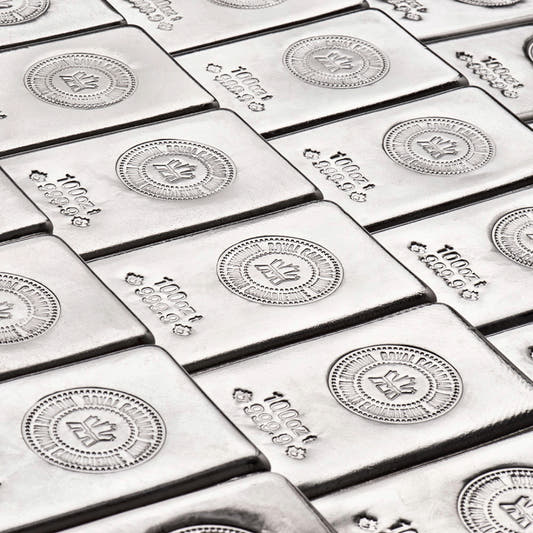 100 oz Royal Canadian Mint Silver Bar