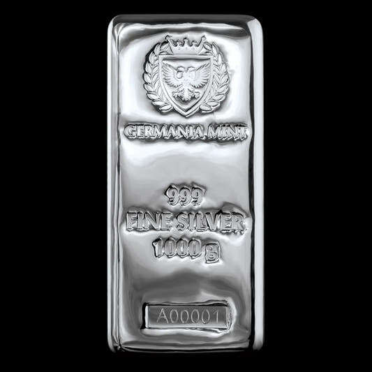 Germania Mint Kilo Silver Cast Bar Frontside