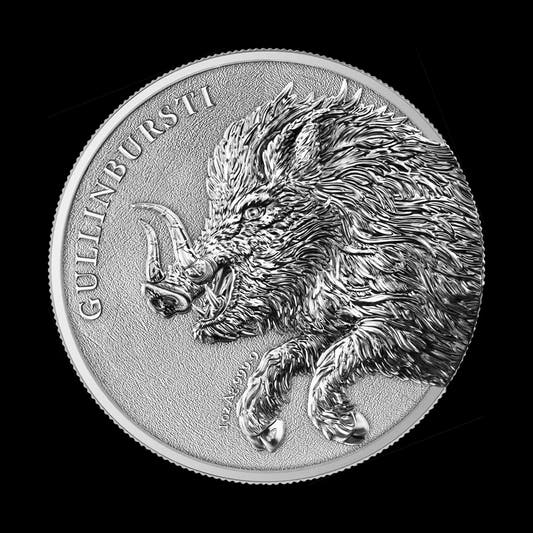 Germania Mint Gullinbursti 5 Mark 2025 Coin Face side of coin