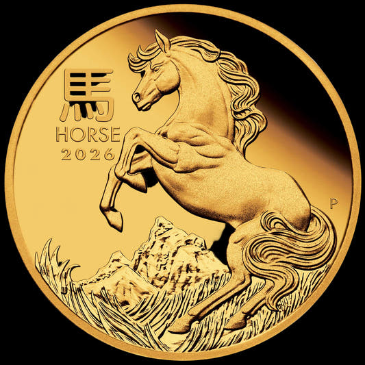 2026 2 oz Perth Mint Gold Horse (Lunar Series) BU