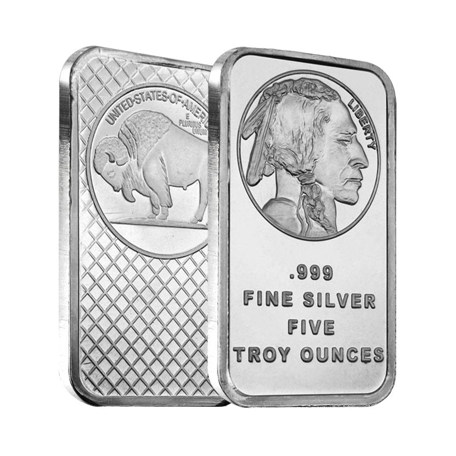 5 OZ Silver Bar Buffalo Silvertowne