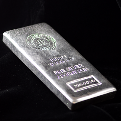 100 oz Royal Canadian Mint Silver Bar