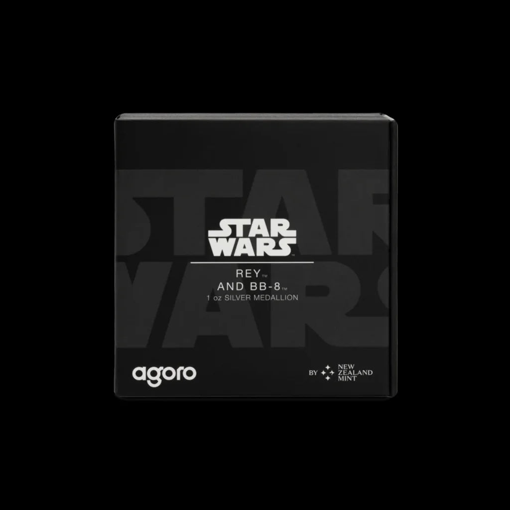 Star Wars Rey and BB8 Collectible Silver Coin Packaging