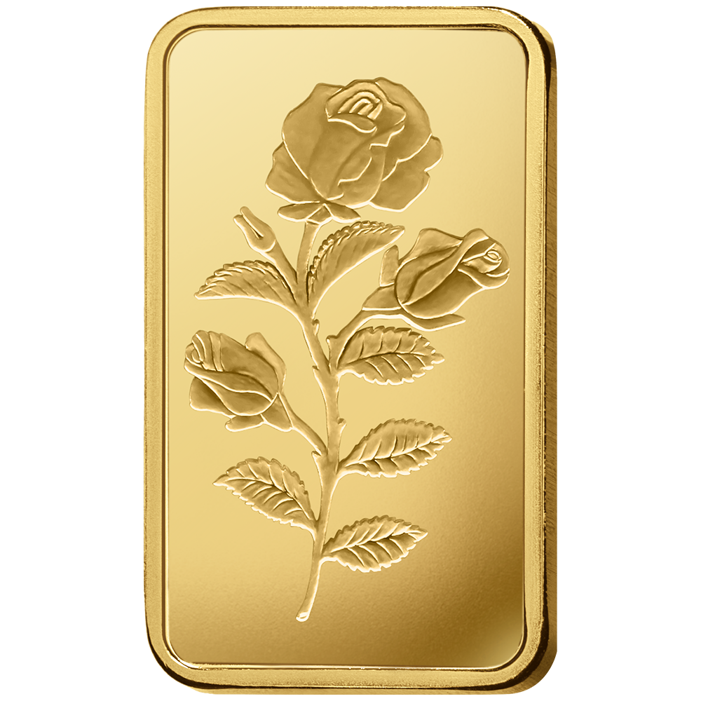 1 oz Gold Bar Pamp Rosa