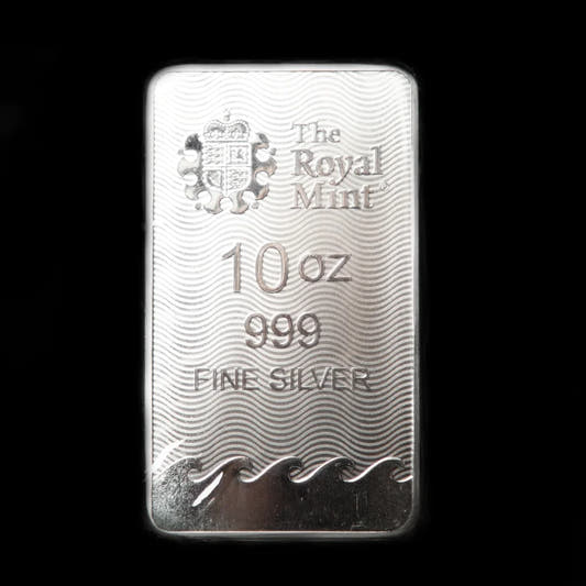 Royal Mint 10oz Silver Britannia Bar 999 fine Silver reverse
