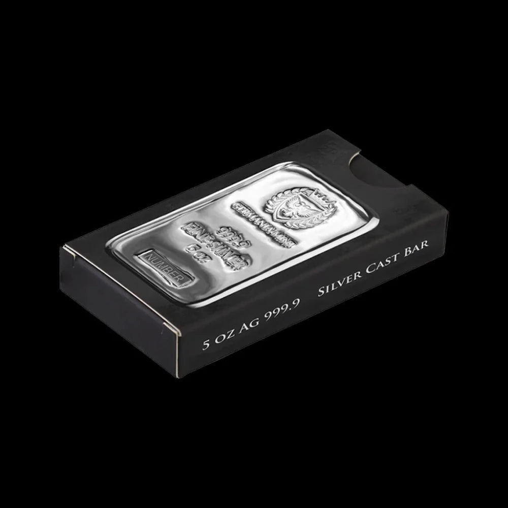5 oz Cast Silver Bar – Germania Mint .999 | Summit Metals 5 oz Cast Silver Bar – Germania Mint .999 | Summit Metals