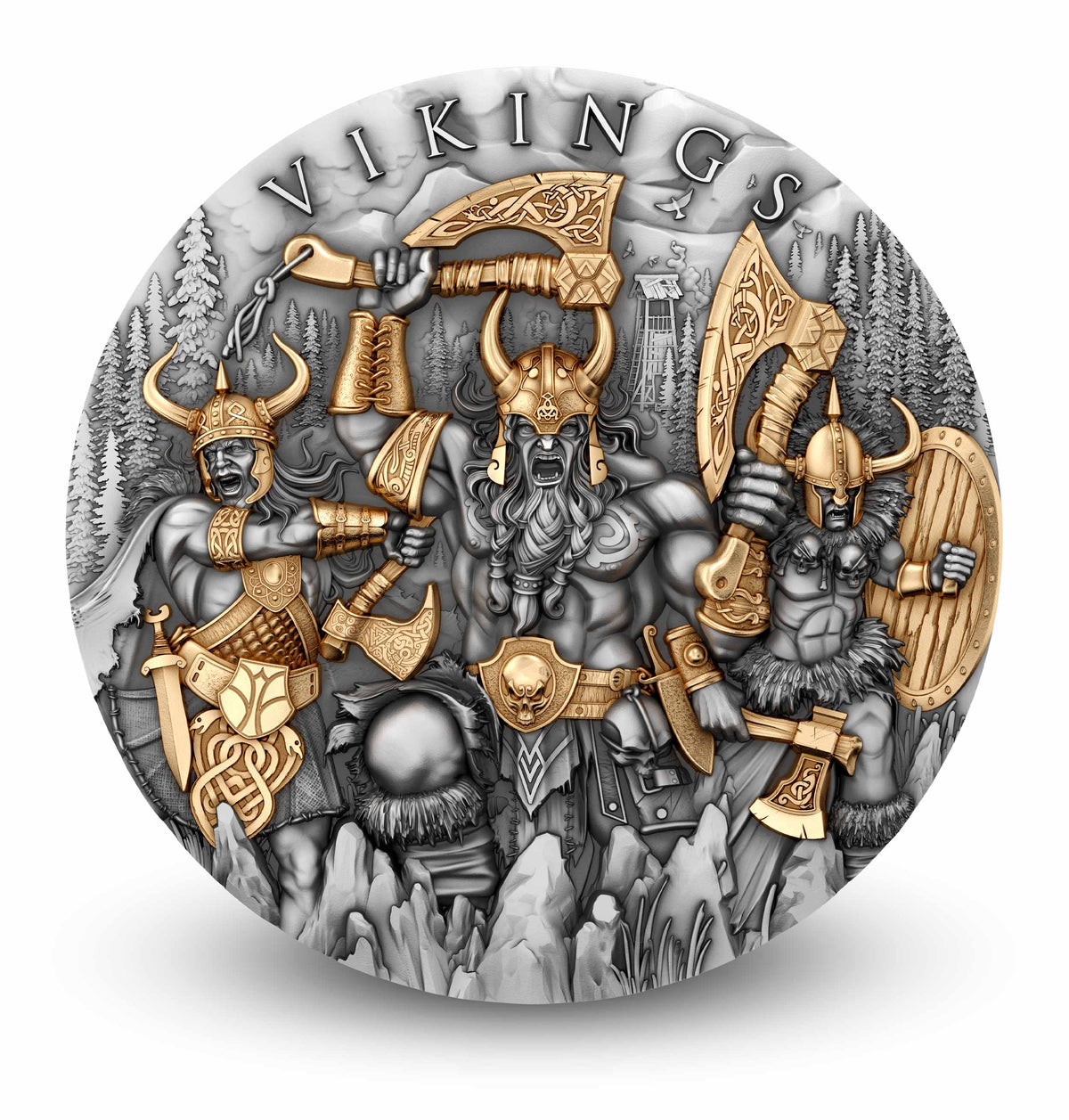 Vikings 2 oz Silver Coin 2024 – T&S Coin (image 1)