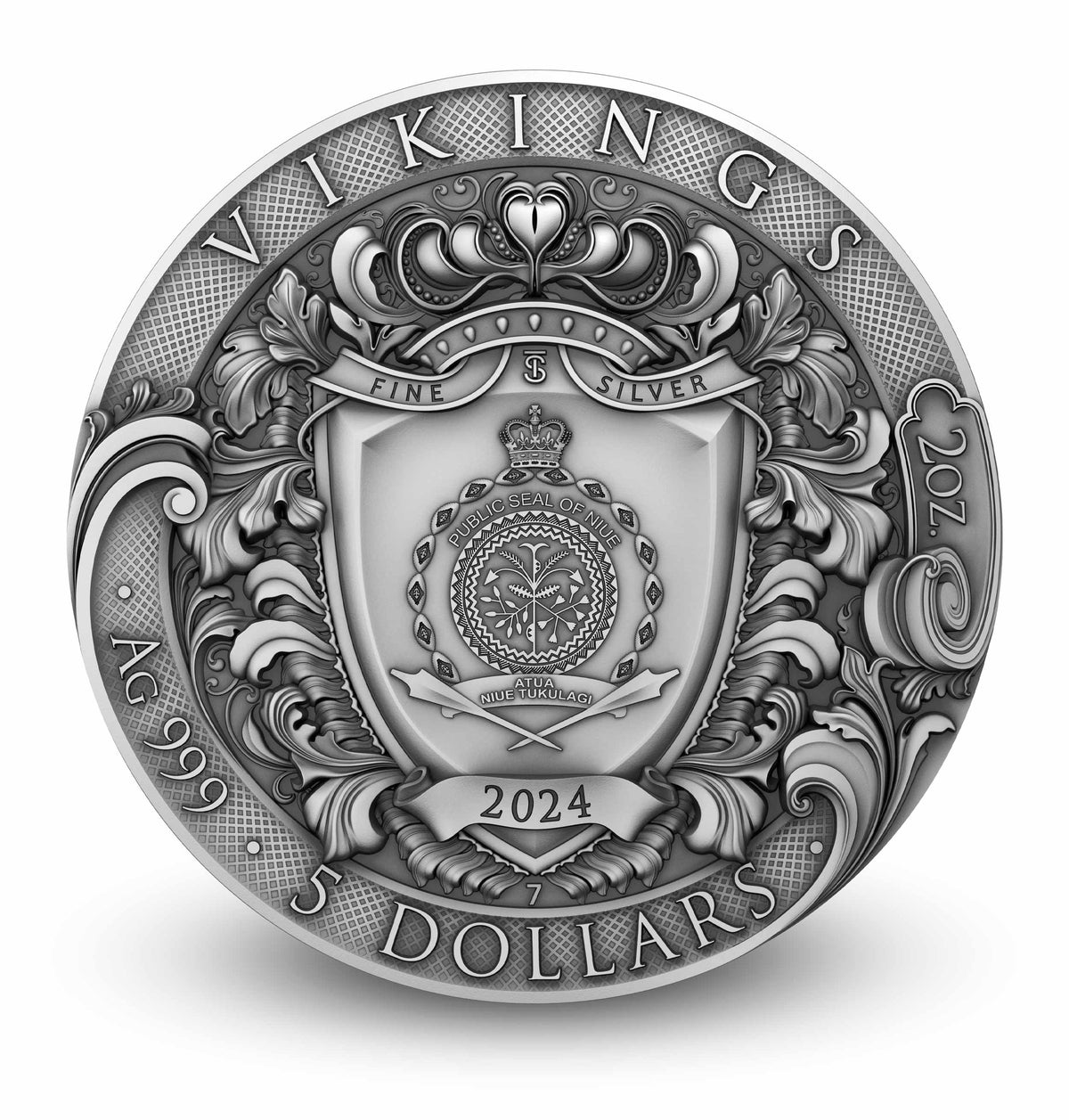 Vikings 2 oz Silver Coin 2024 – T&S Coin (image 2)