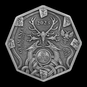 Germania Mint 2023 witchcraft Seeress Ritual coin 1oz reverse